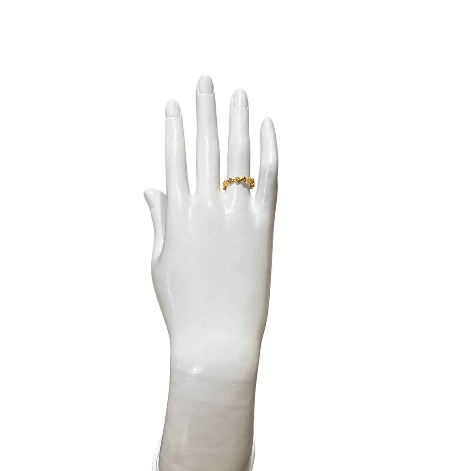 Ring Flower 925 Silver 18K Gold-Plated 1.83g Adjustble