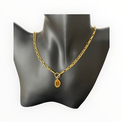 Necklace 2-Layer with Toggle 925 Sterling Silver 10g 20” 18K Gold Plated
