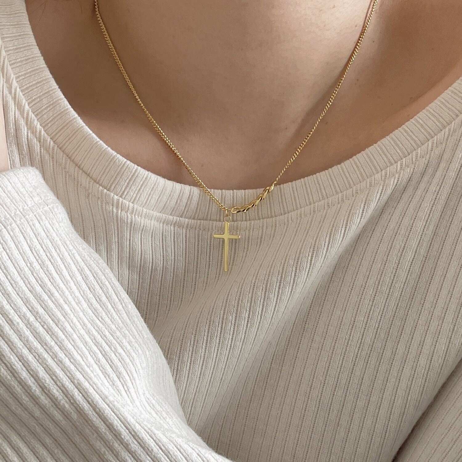 Necklace S925 Silver 18K Gold Plated 16”