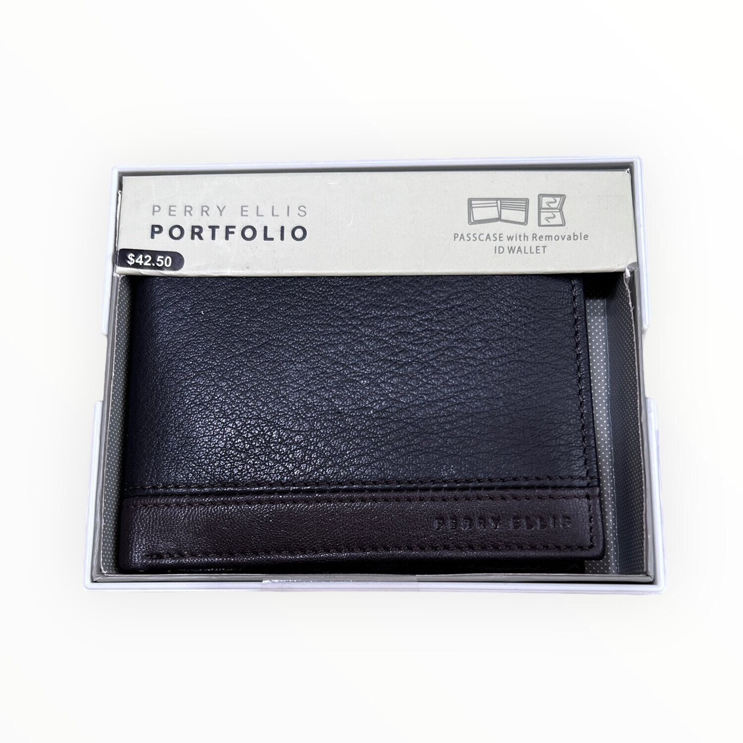 Perry Ellis Billfold Leather with Removable ID Wallet