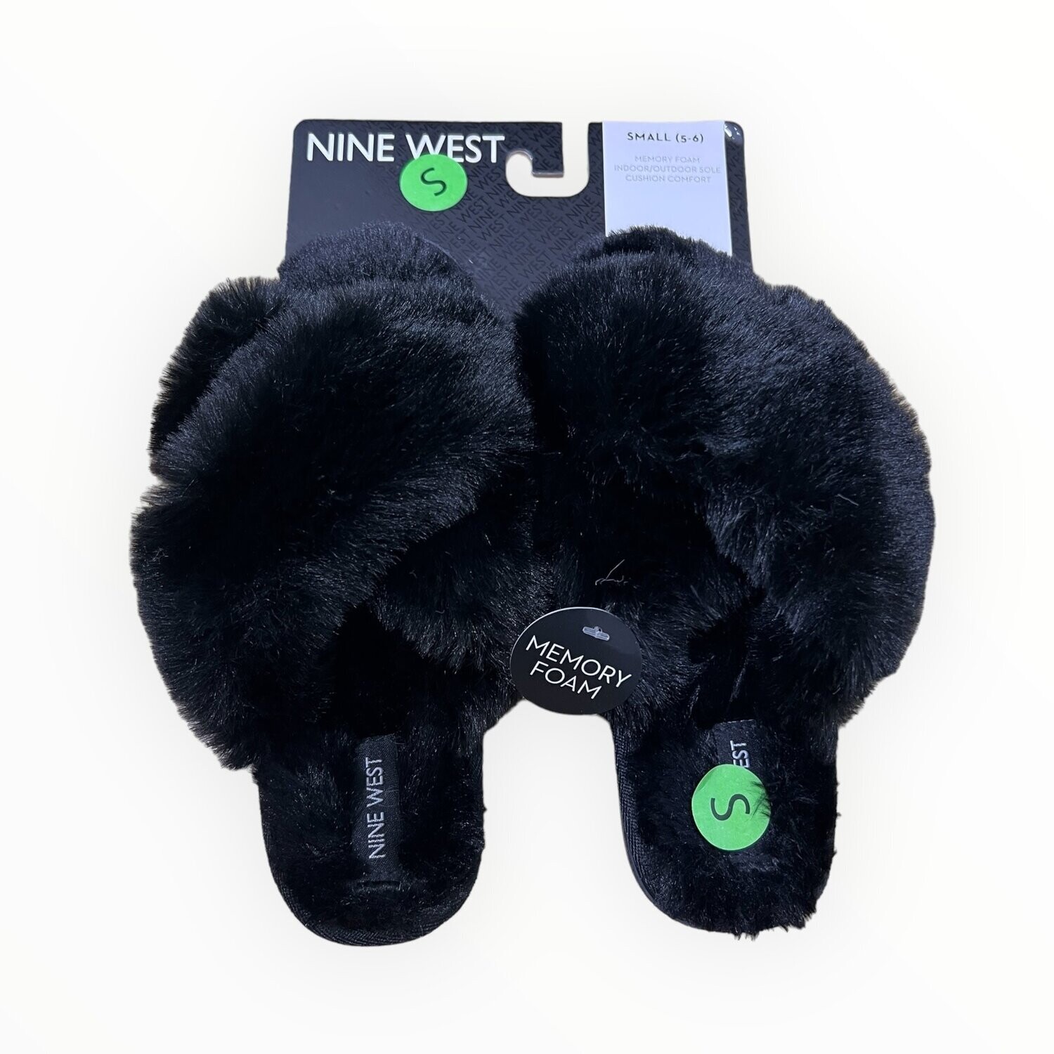 Nine West Memory Foam Slippers, Color: Black, Size: Small 5-6