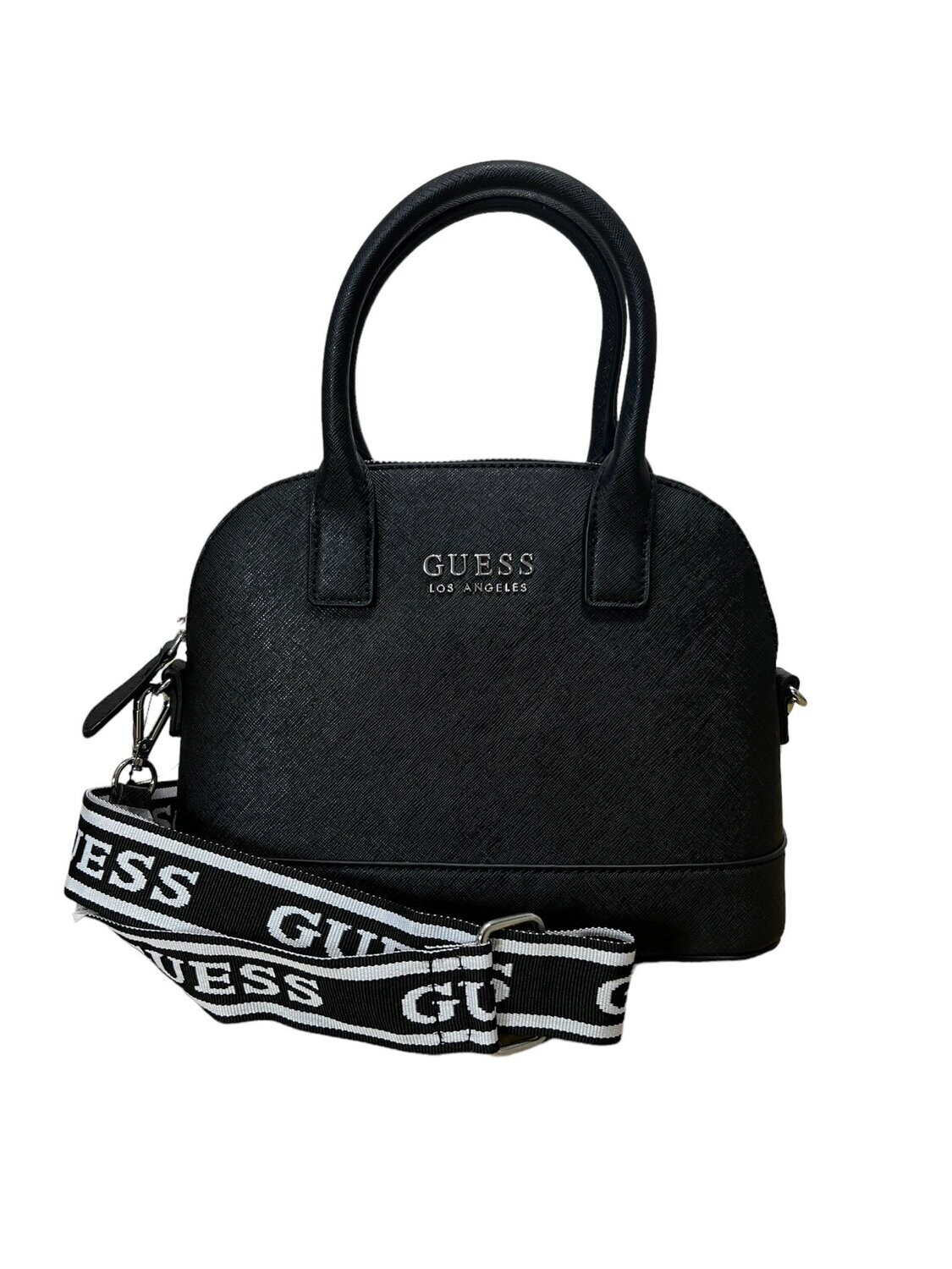 Guess Yoshi Handbag with Extra Strap Canvas Wide Top Zip