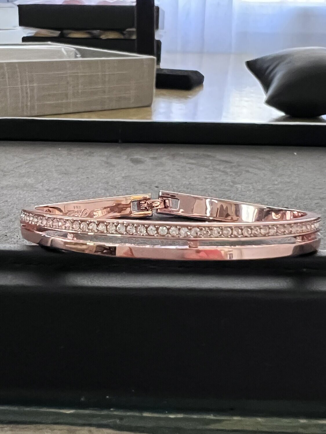 Bangle Gold Plated Swarovski Crystals, Color: Rose Gold