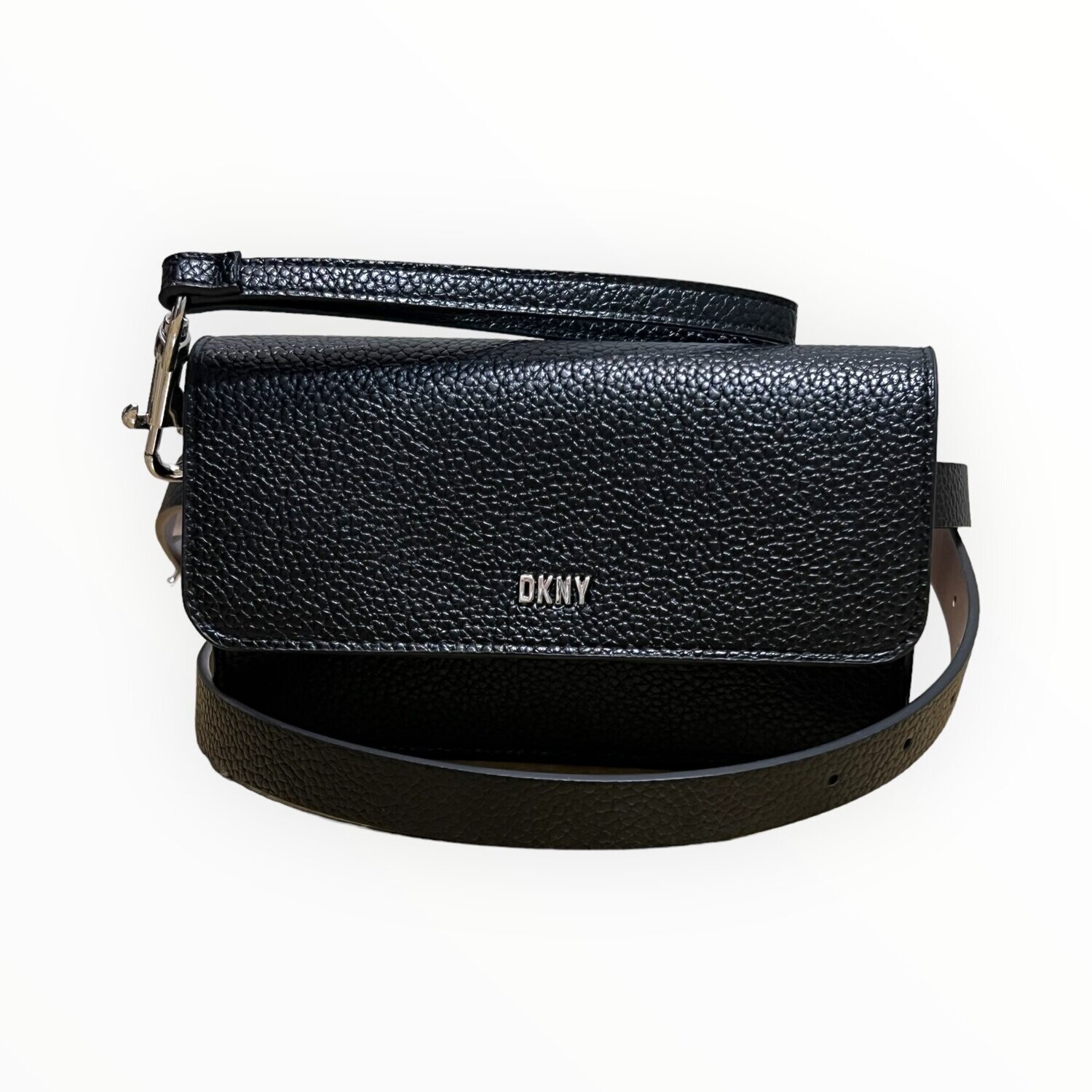 DKNY Wristlet / Belt Bag Leather, Color: Black, Size: M/L