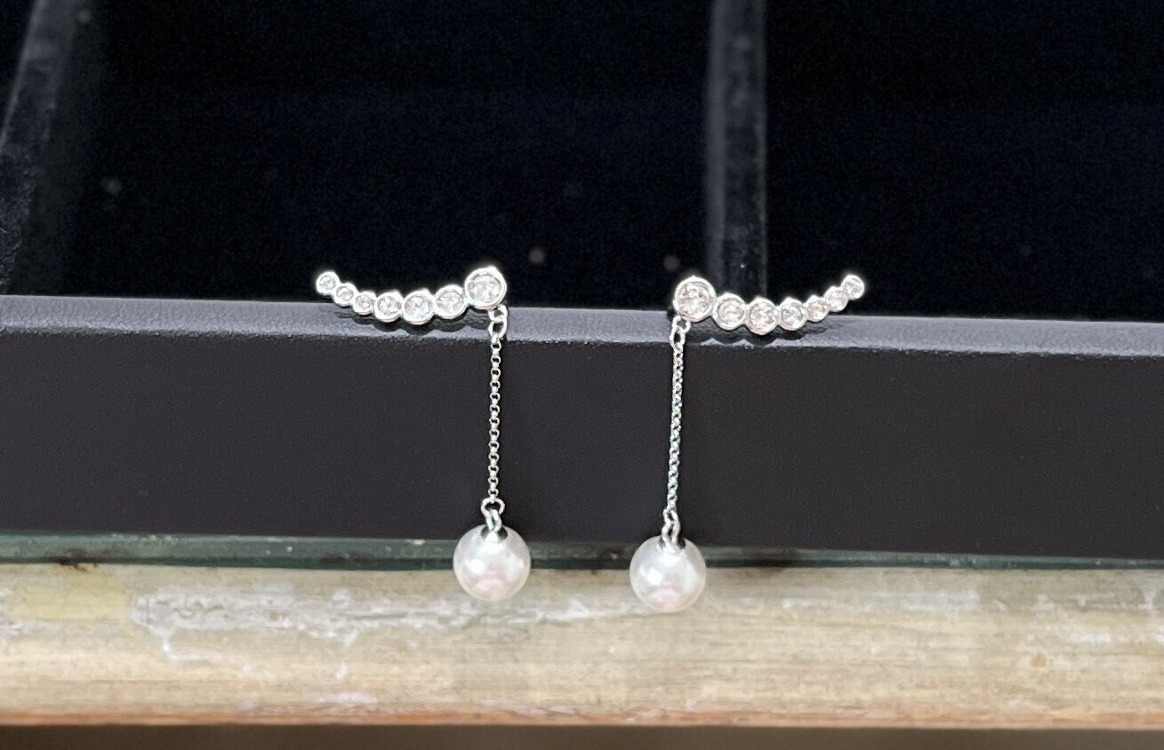 Earring S925 Silver 18K Gold Plated Moissanite Stone