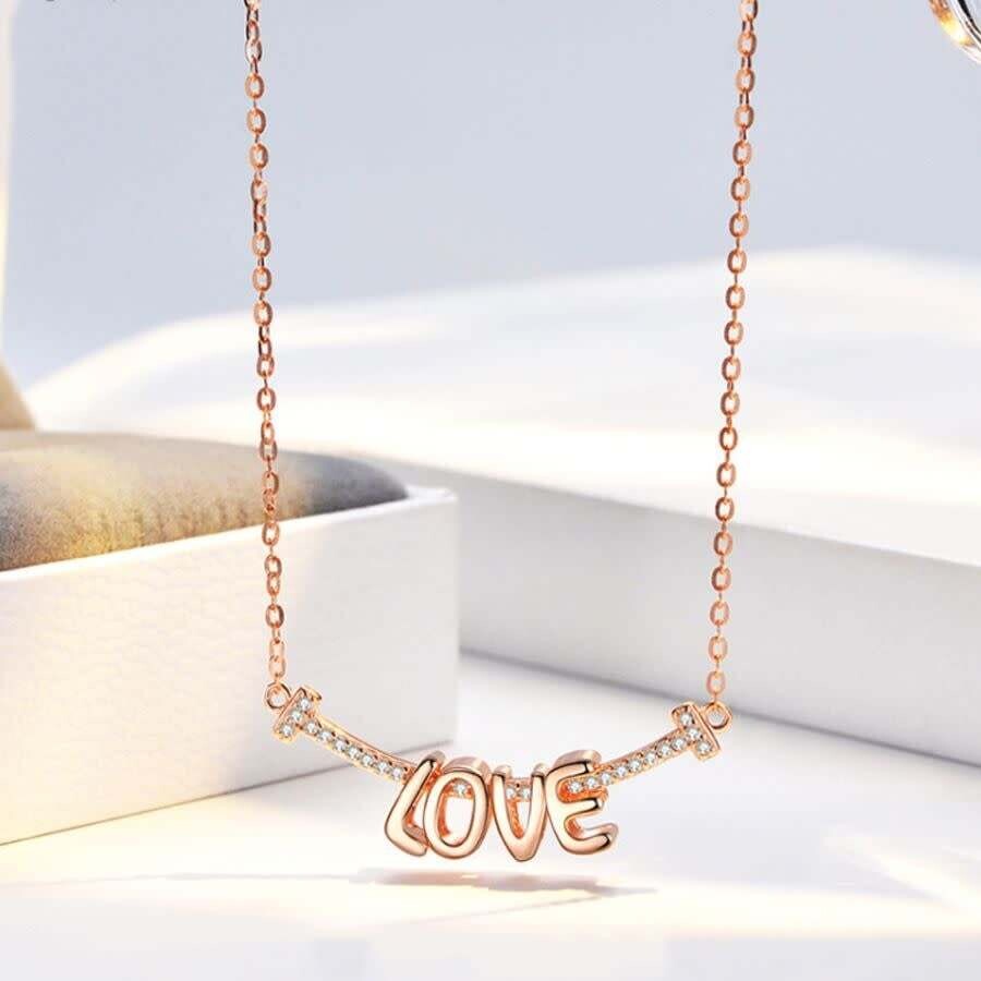 Necklace Sweet Toggle Love Pendant , Color: Rose