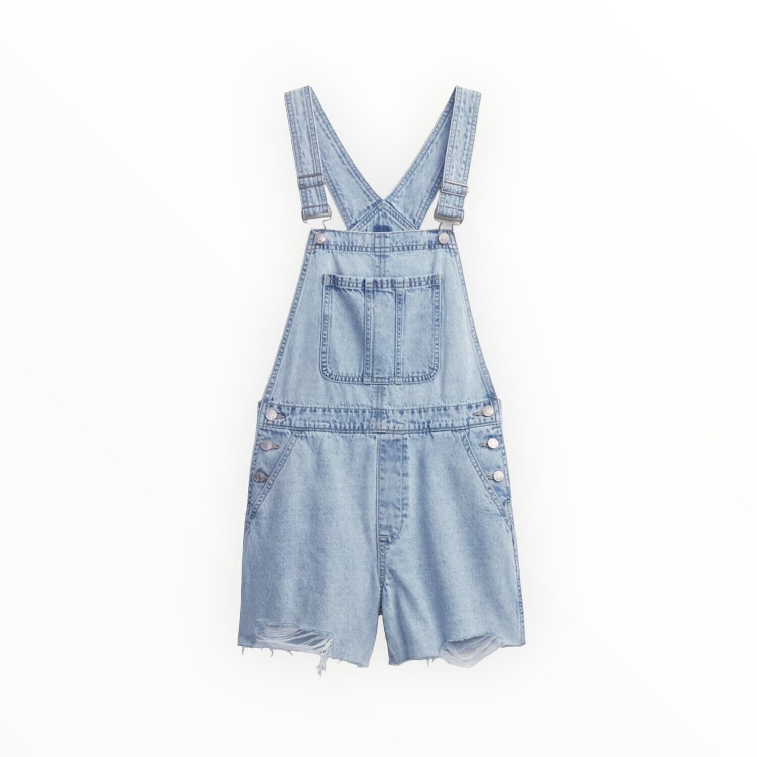 Gap Distressed Denim Shortalls, Size: X-Small