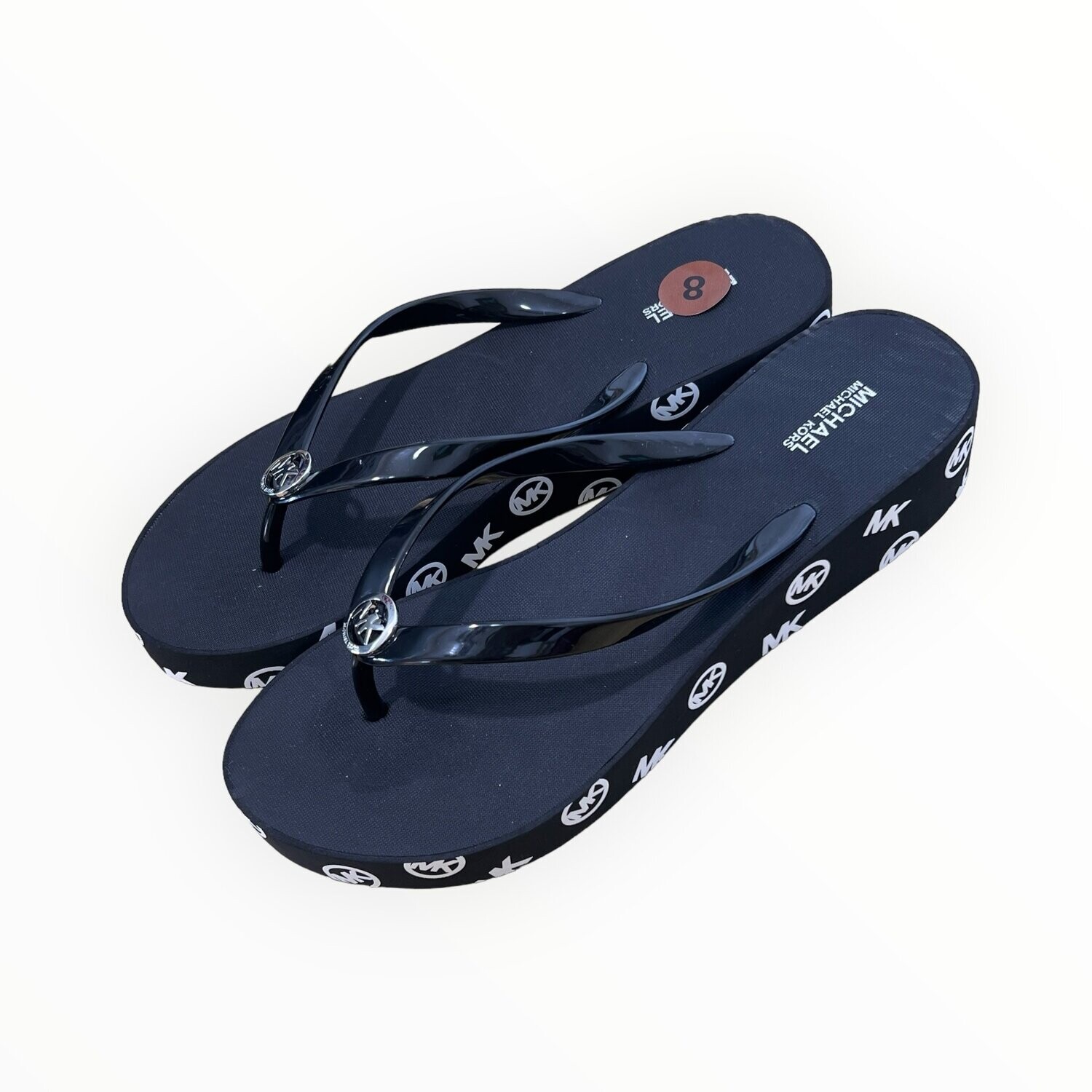 Michael Kors Flip Flop Wedge Sandals Rubber, Color: Black, Size: 8