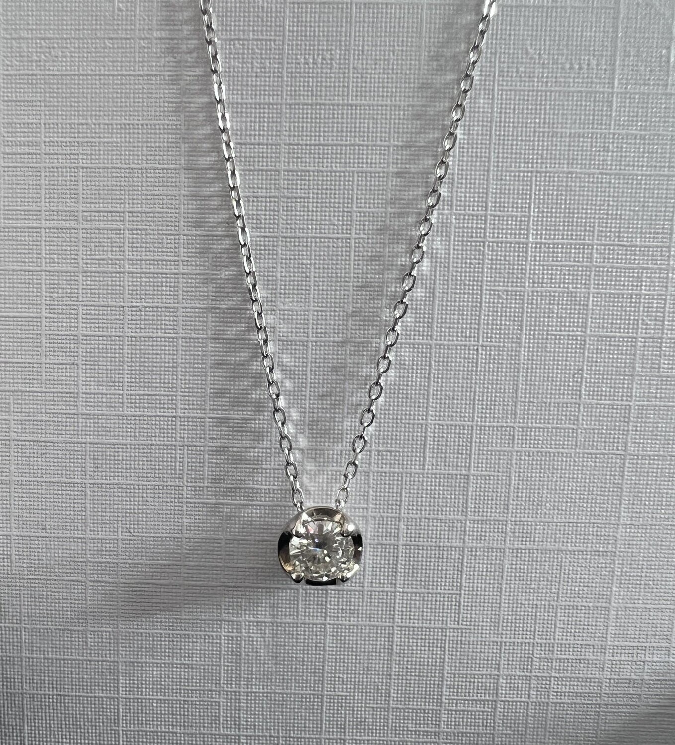Necklace Sterling Silver 925 Moissanite Stone 16”-18”