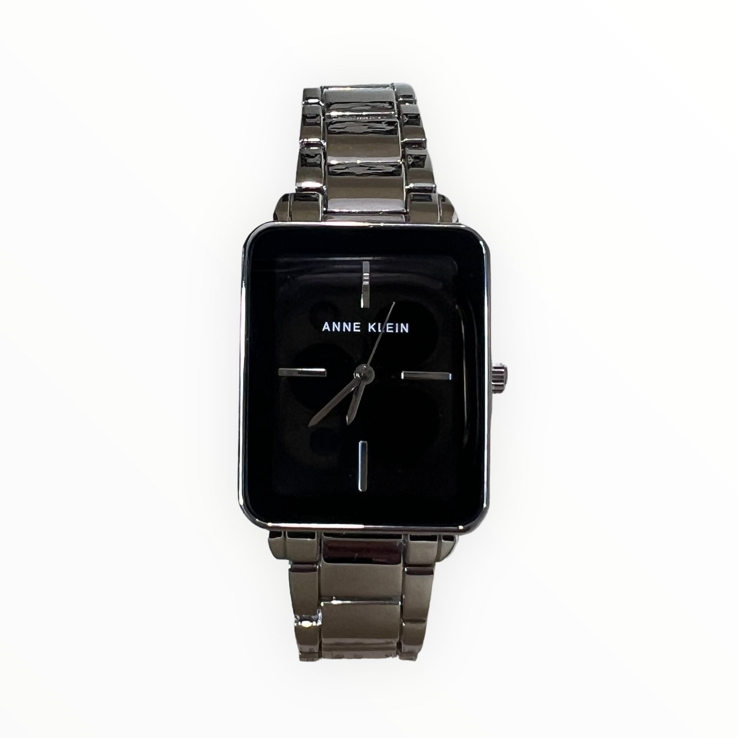 Anne Klein Women’s Watch Black Dial Silver Tone Adjustable Link Bracelet 