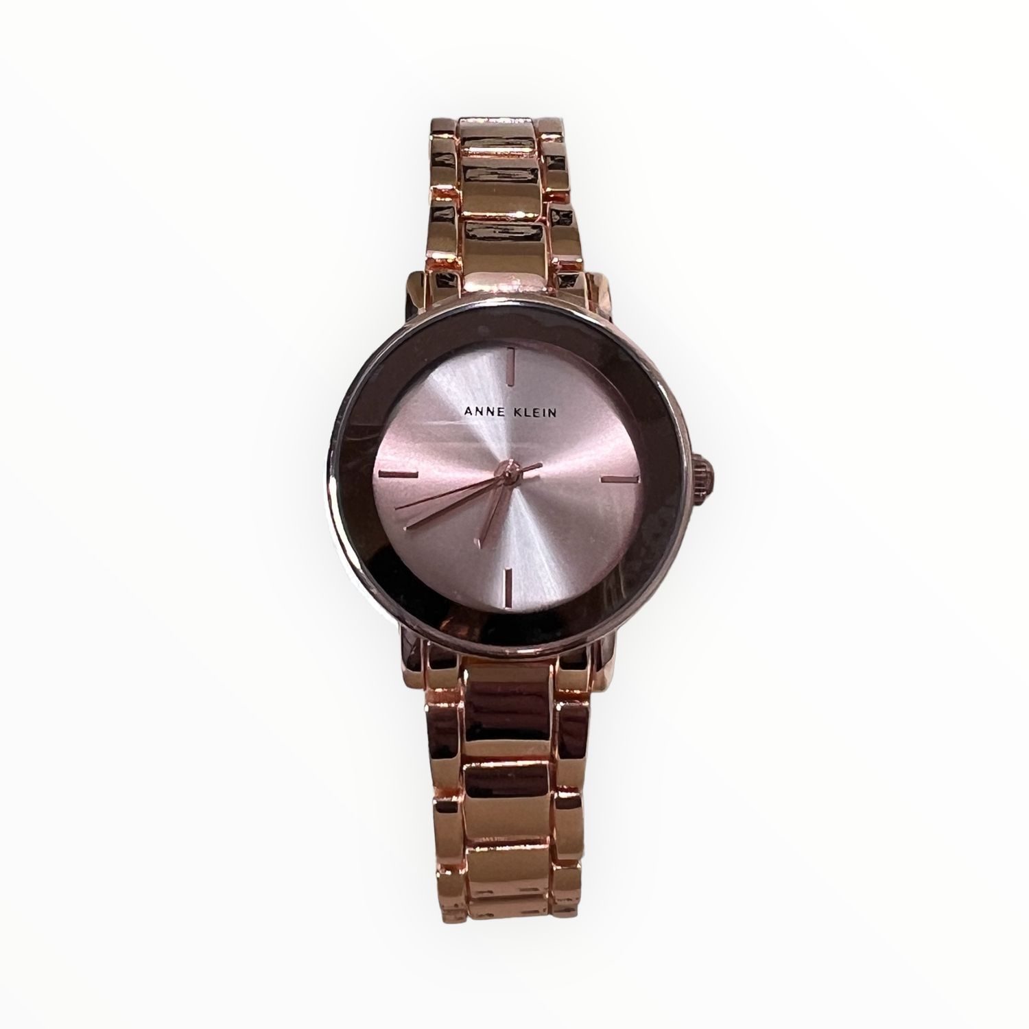Anne Klein Women’s Watch Light Rose Gold-Tone Sunray Dial Rose Gold-Tone Adjustable Link Bracelet