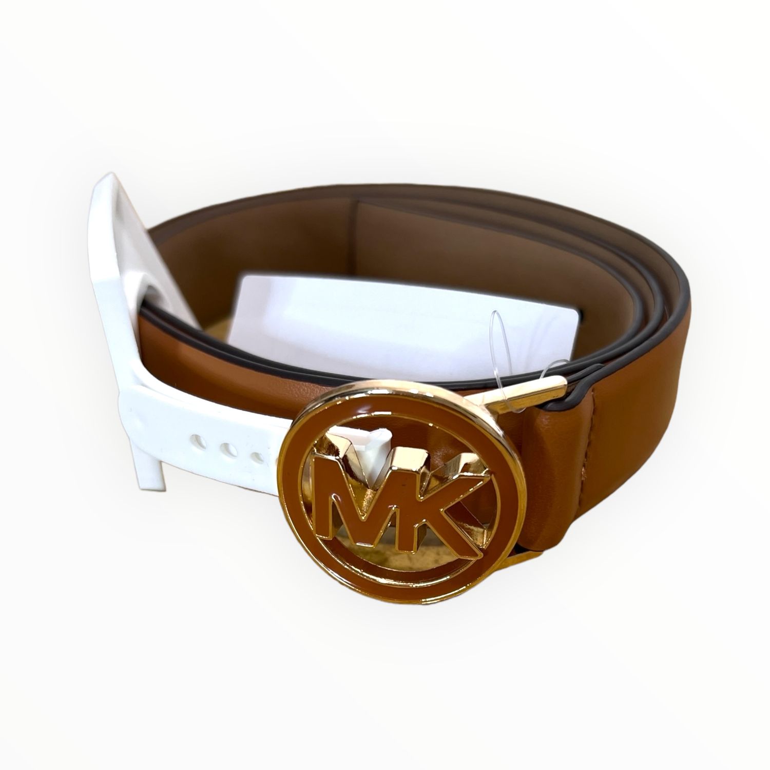 Michael Kors Belt Logo Round Buckle Soft Leather