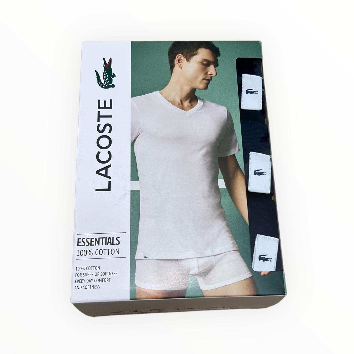 Lacoste 3-Pack T-Shirts V-Neck Slim Fit 100% Cotton