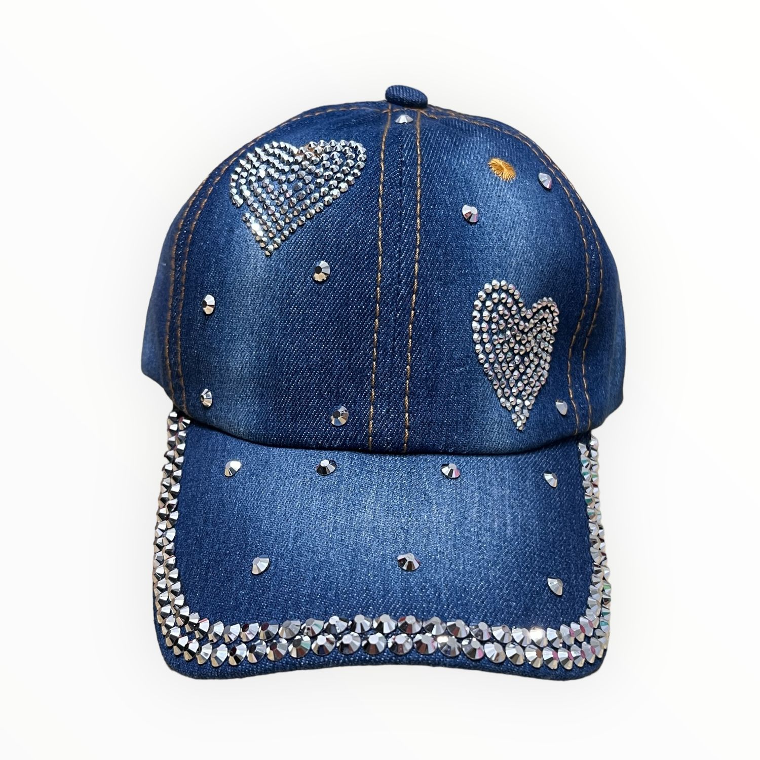 Madd Hatter Cap with Crystals, Color: Denim, Size: One Size Fits All