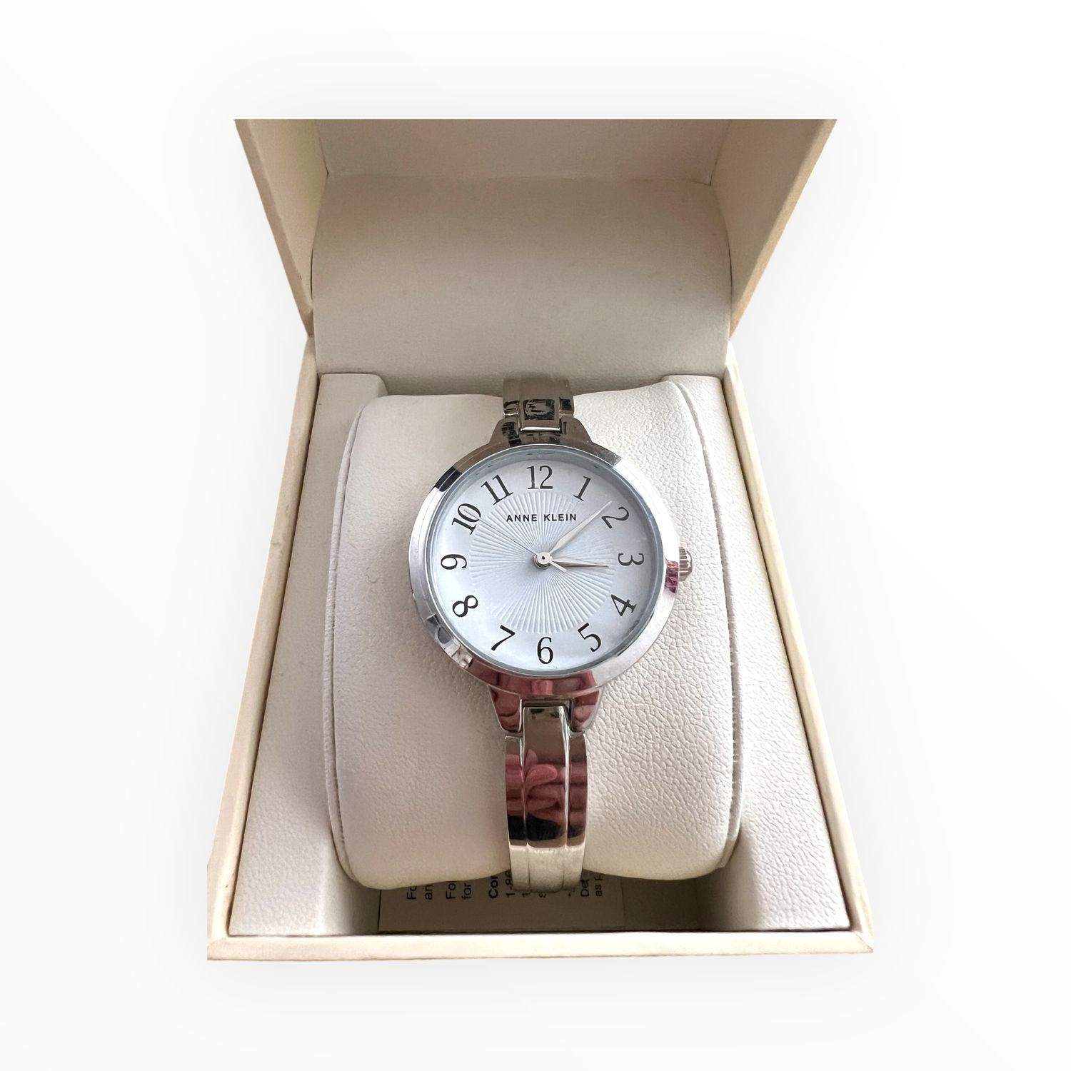 Anne Klein Women’s Watch Round Face Numericals Bangle Silver Tone