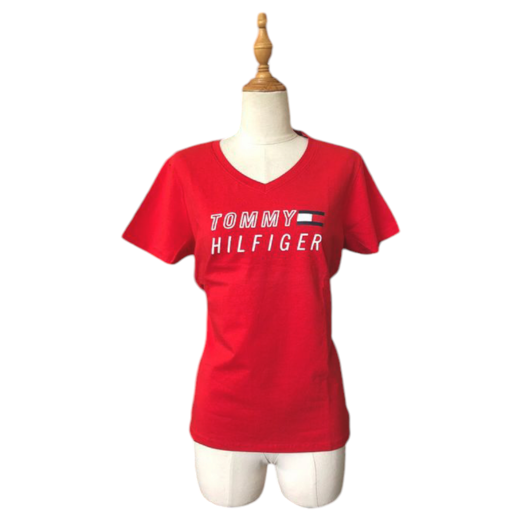 Tommy Hilfiger Logo V-Neck T-Shirt