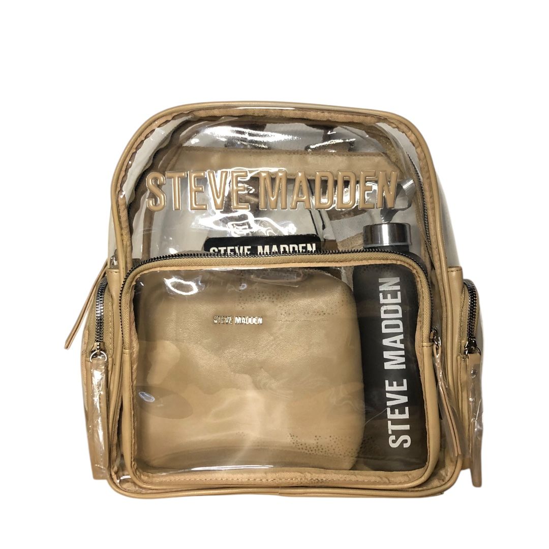 Steve Madden Clear Backpack with Pouch &amp; Hair Ties