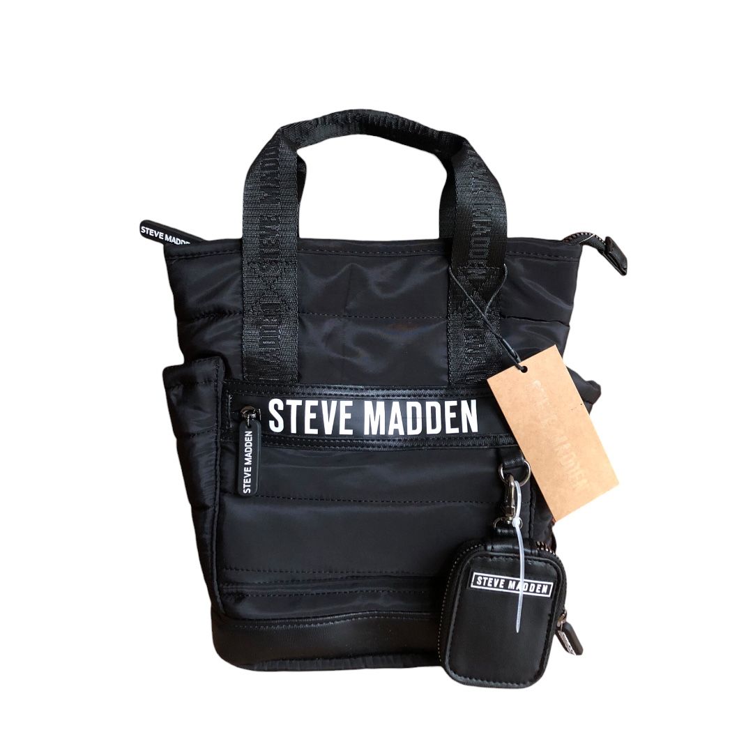 Steve Madden Mini Bethesda Nylon Handbag / Backpack Top Zip with Detachable Coinpurse