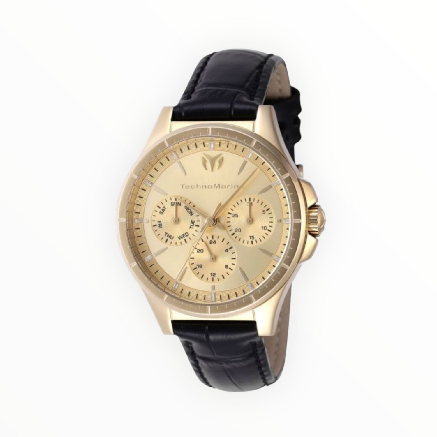 TechnoMarine MoonSun Women’s Watch 36mm Black &amp;Yellow Gold Tone