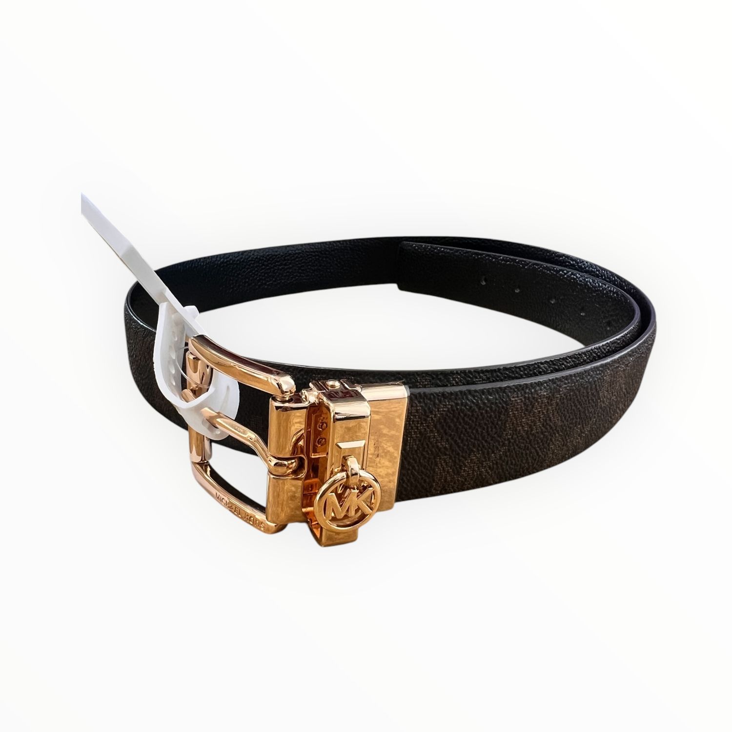 Michael Kors Reversible Leather Belt Logo Brown &amp; Black