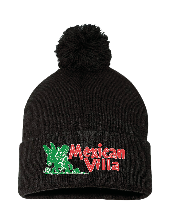Beanie Retro Pom- Black
