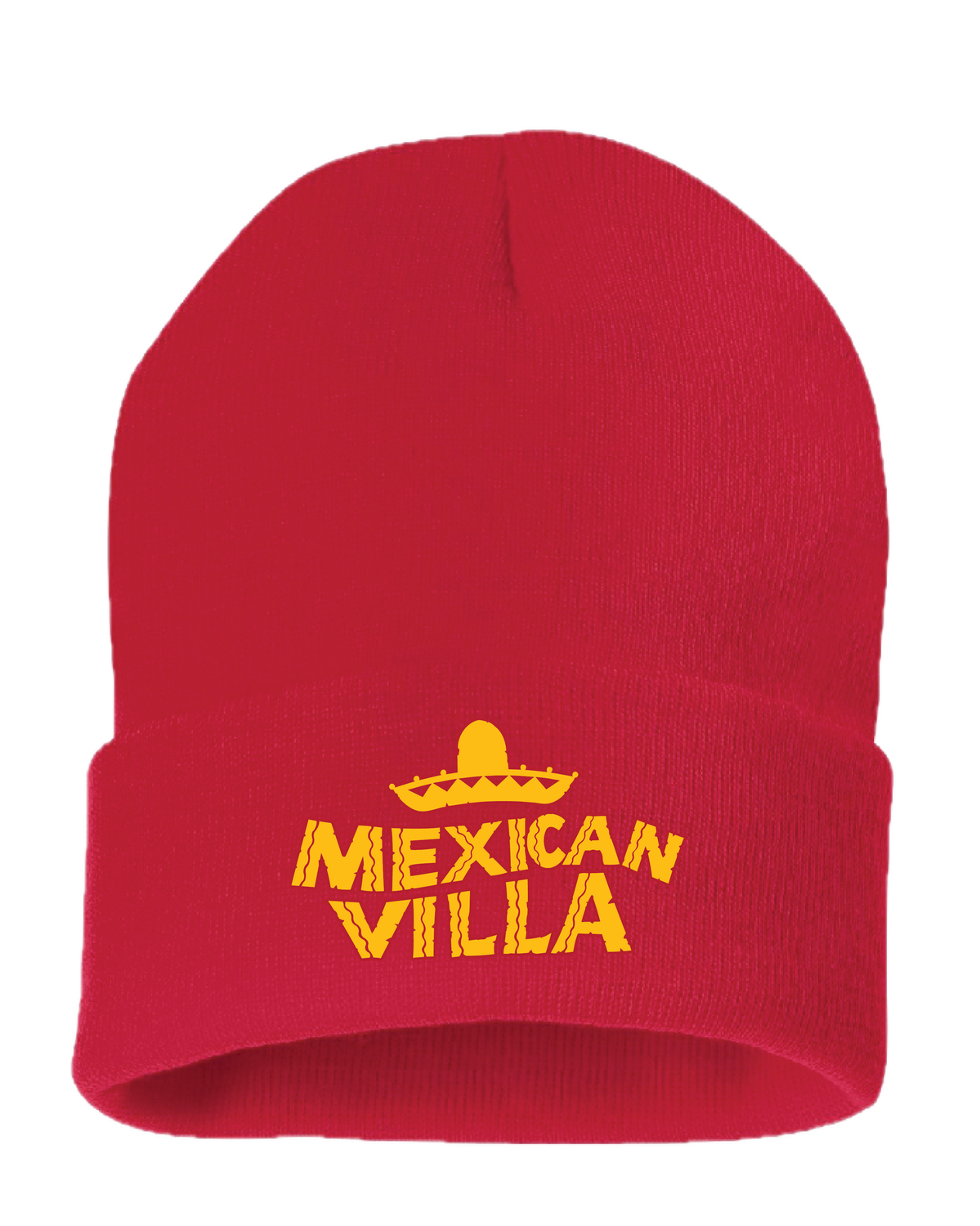 Beanie Mexican Villa Red- Gold