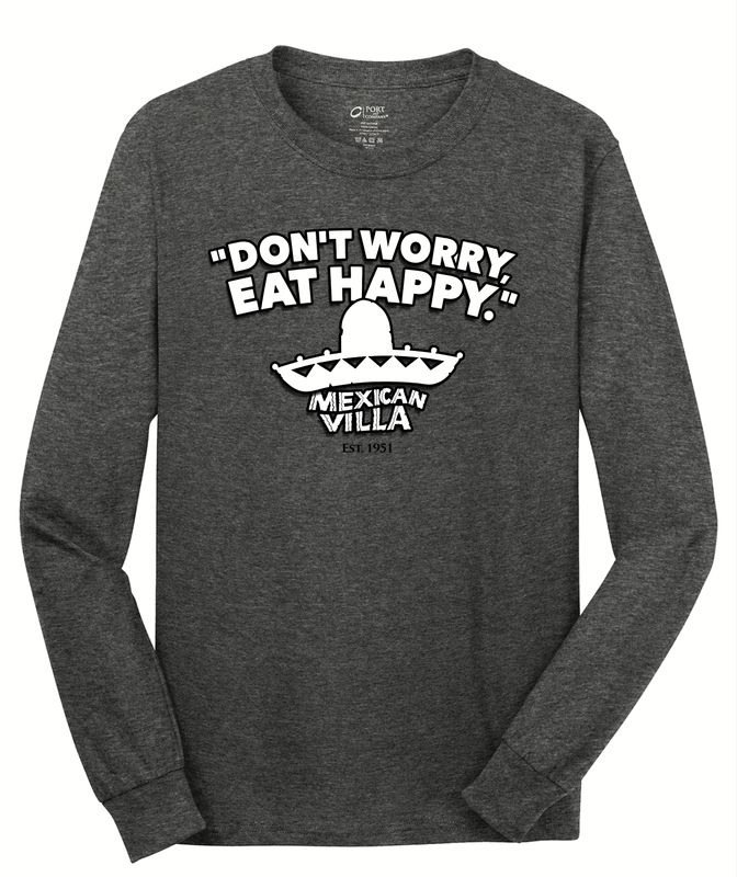 Long Sleeve- Don't Worry Eat Happy-Gray
