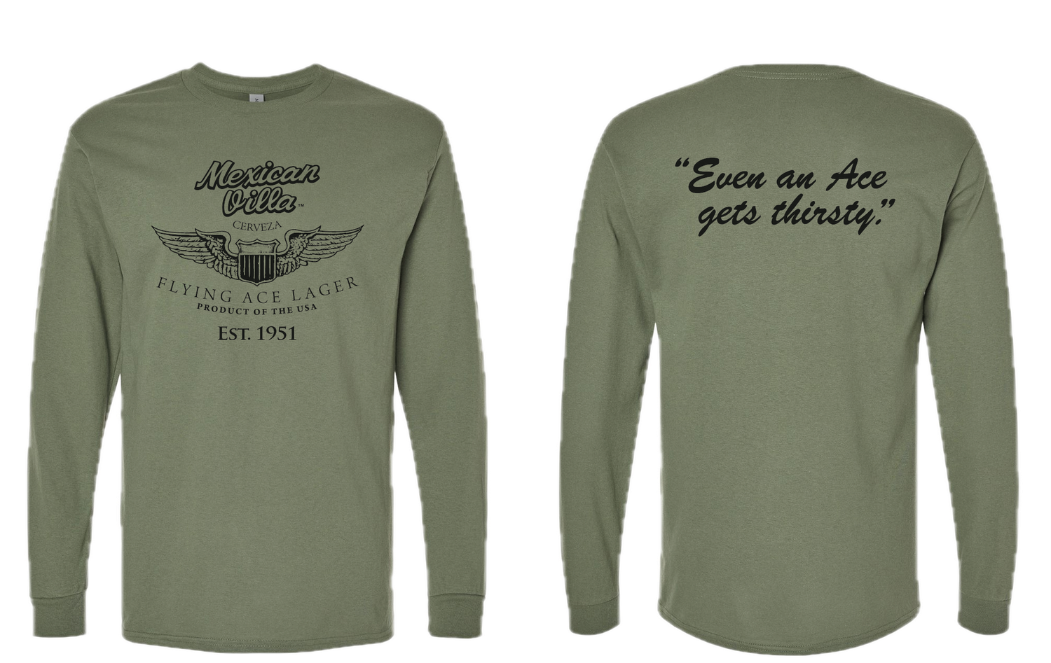Flying Ace Long Sleeve- Military Green