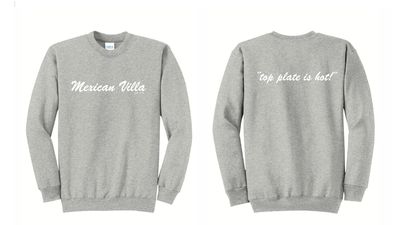 Sweatshirts- Top Plate is Hot- Gray