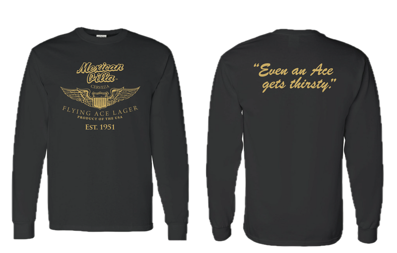 Flying Ace Long sleeve- Black and Gold