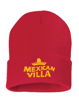 Beanie Mexican Villa Red- Gold