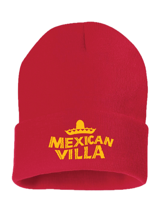Beanie Mexican Villa Red- Gold