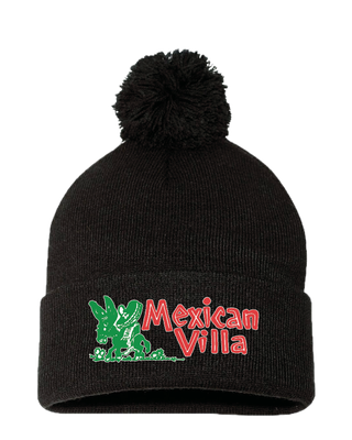 Beanie Retro Pom- Black