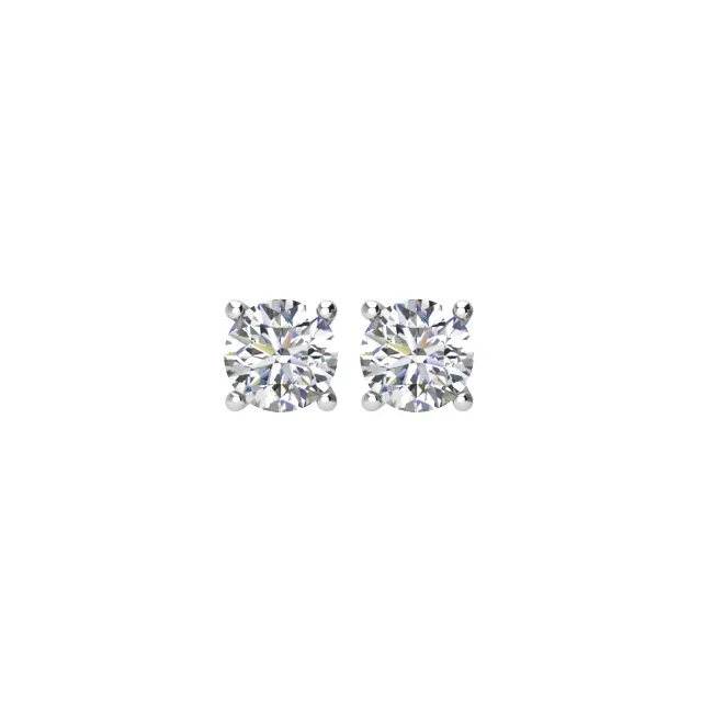 .50 ctw Round Brilliant Natural Diamond Solitaire Stud Earrings