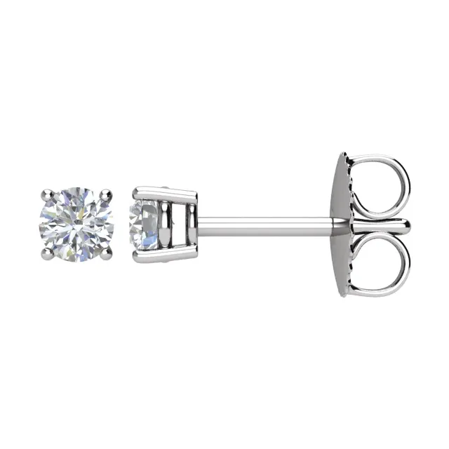 .75 ctw Round Brilliant Natural Diamond Solitaire Stud Earrings