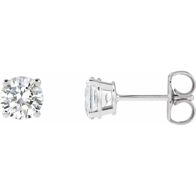 1.00 ctw Round Brilliant Natural Diamond Solitaire Stud Earrings