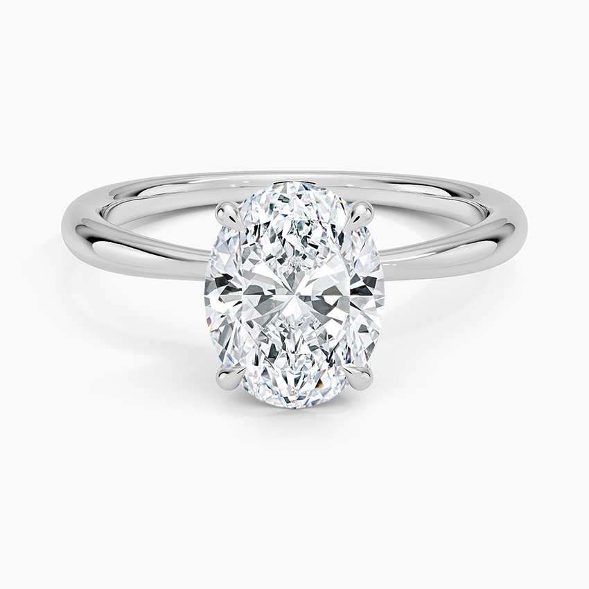 1.00 CT Oval Brilliant Natural Diamond Solitaire Engagement Ring