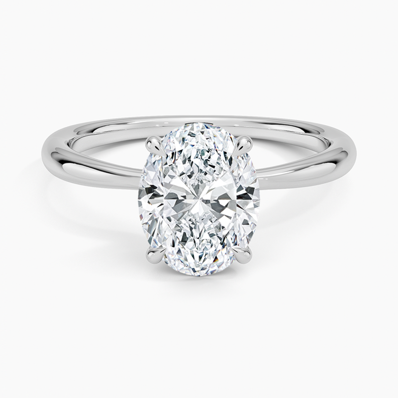 1.00 CT Oval Brilliant Natural Diamond Solitaire Engagement Ring