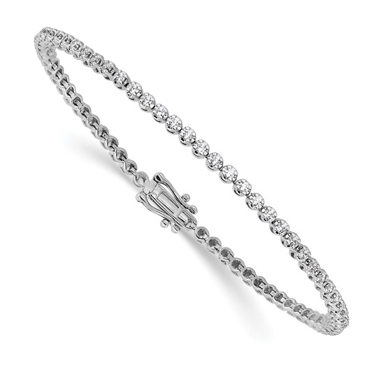 1.00ctw Lab Grown Round Brilliant Diamond Line Bracelet 14K White Gold