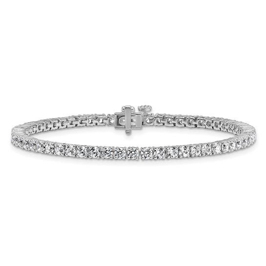 3.00 ctw Natural Round Brilliant Diamond Line Bracelet 14K White Gold