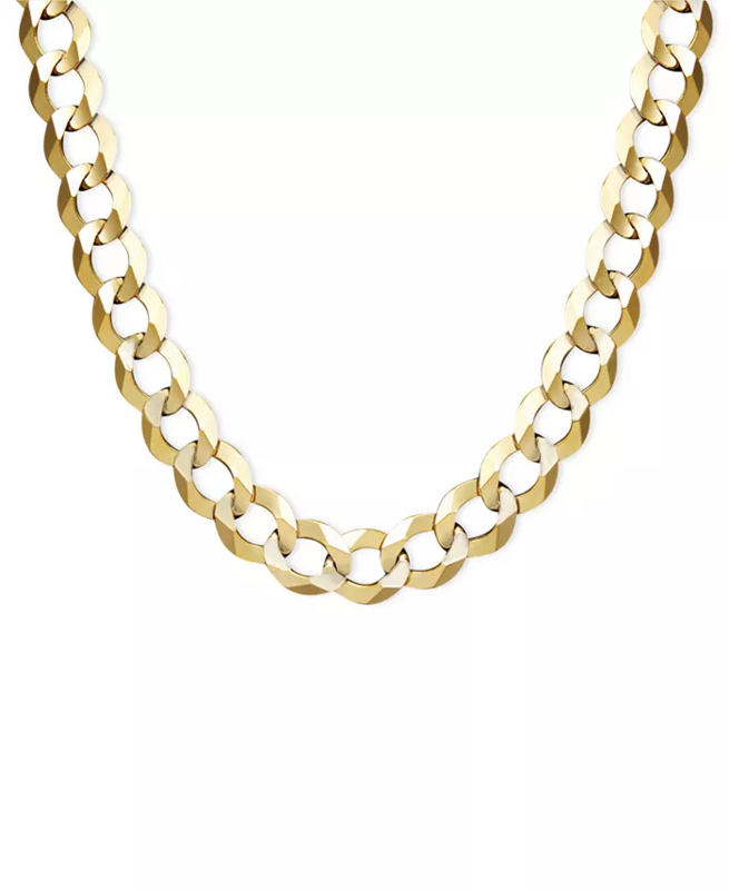 6mm Solid Curb Chain 14K Yellow Gold 24"