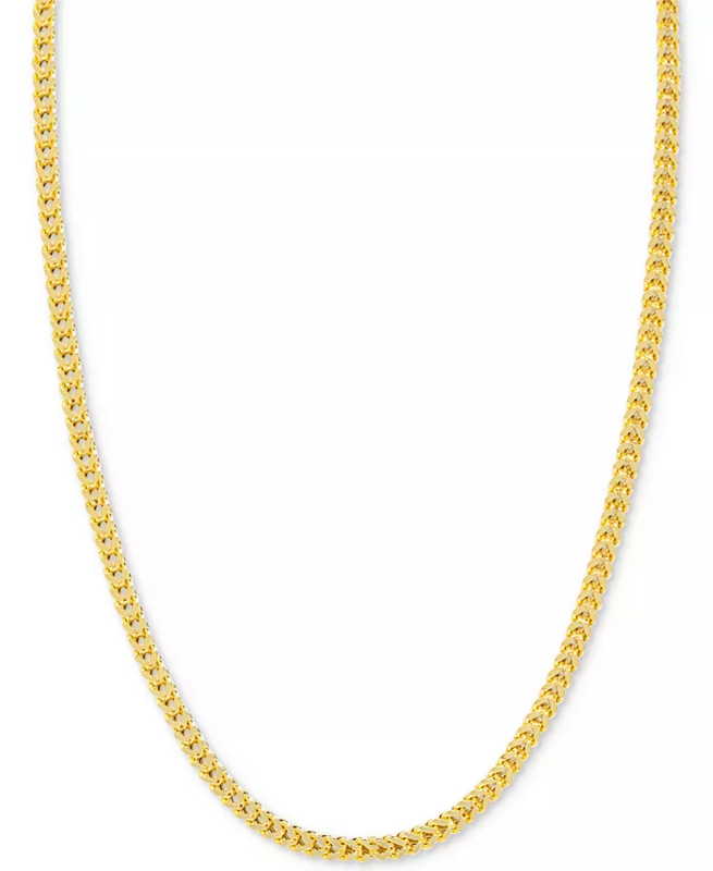 5mm Semi-Solid Square Franco Chain 14K Yellow Gold 22"