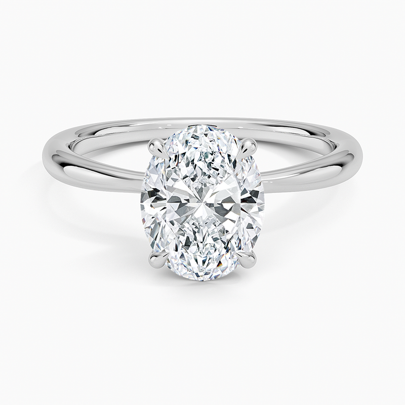 1.00 CT Oval Brilliant Natural Diamond Solitaire Engagement Ring