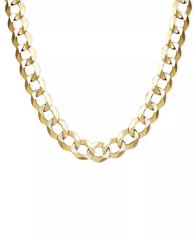 6mm Solid Curb Chain 14K Yellow Gold 24"