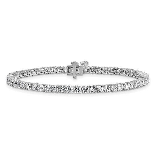 3.00 ctw Natural Round Brilliant Diamond Line Bracelet 14K White Gold