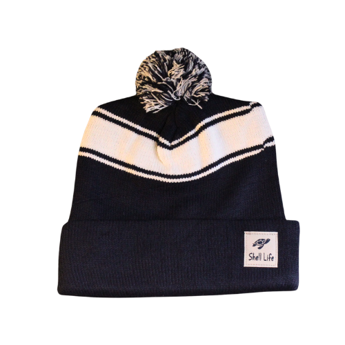 Unisex Stripe Pom Pom Beanie