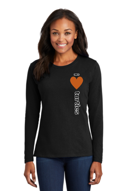 I Heart Turtles Long Sleeve Tee - Black