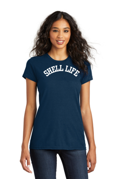 Women Signature Print Tee - New Navy