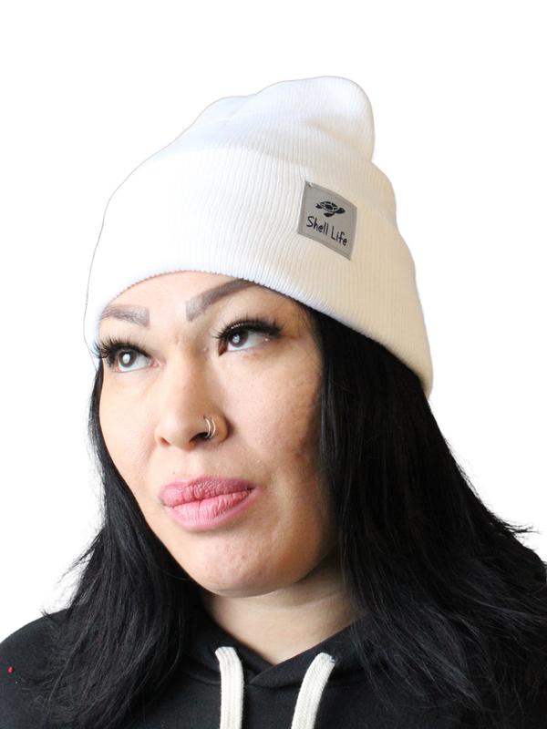 Unisex Knit Beanie - White