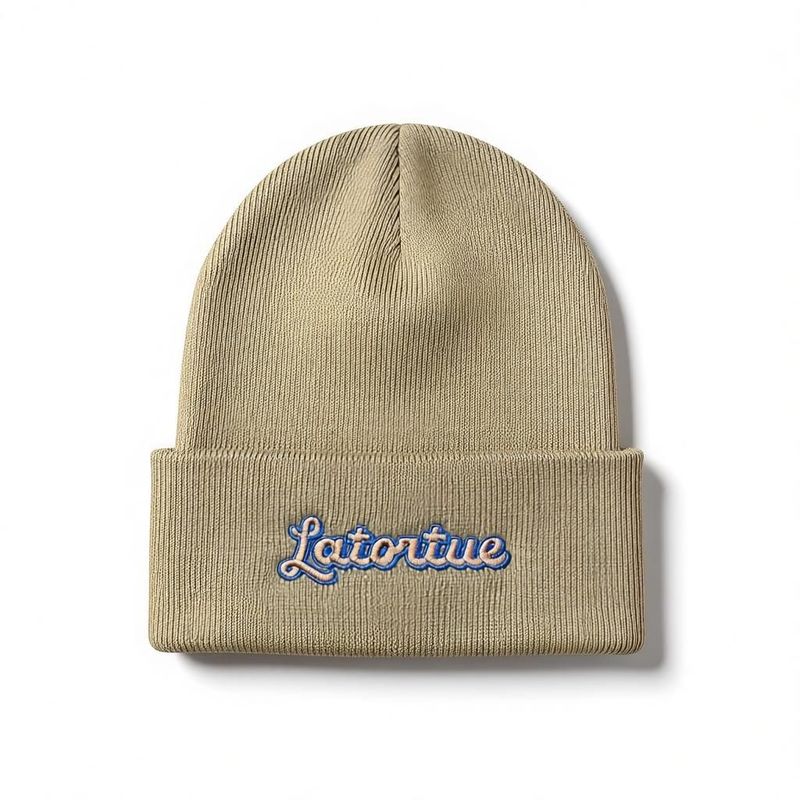 Sinature Embroidered Knit Beanie